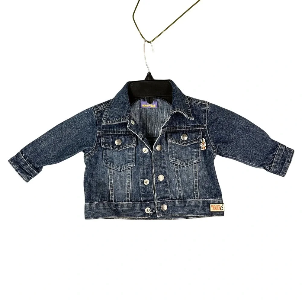 Disney Winnie the‎ Pooh Jean Jacket Baby Girls 12 Months Denim 100 Acre Cotton